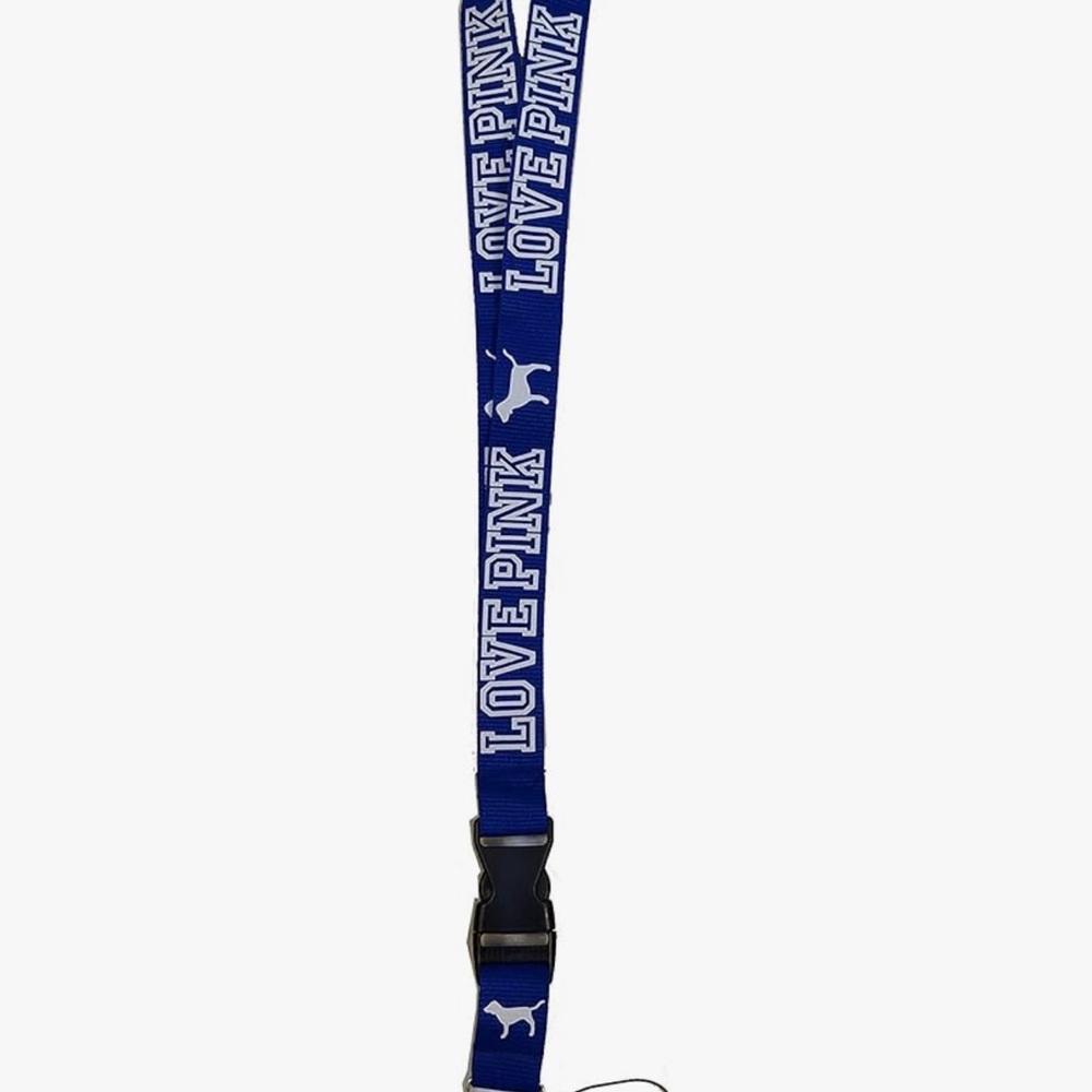 Blue 'Love Pink' Lanyard